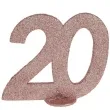 dekoracja stojaca brokatowa liczba 20 rozowe zloto santex 10 cm