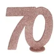 dekoracja stojaca brokatowa liczba 70 rozowe zloto santex 10 cm