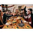 dekoracja stolu na halloween andrzejki podkladki pod szklanki kufle czarownica kartonowe 13 cm x8
