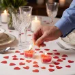dekoracja stolu na walentynki wesele zareczyny swieczki serca podgrzewacze czerwone 10 szt