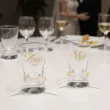 dekoracja stolu na wesele oszukane slubne kieliszki do wodki maz zona swiadek swiadkowa x4