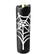 dekoracja swieca led pajeczyna bialo czarny 17x5 cm