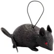 dekoracja szczur na sznureczku czarna widmann 4 cm
