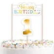 dekoracja topper 1 urodziny mix amscan 14 cm