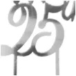 dekoracja topper 25 urodziny srebrny dekora 16 cm