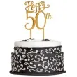 dekoracja topper 50 urodziny zloty dekora 16 cm