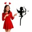 dekoracja topper amor z lukiem czarny dekora 10 cm