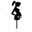dekoracja topper kobieta w ciazy czarny dekora 10 cm