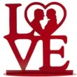 dekoracja topper love metal czerwony dekora 19 cm