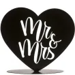 dekoracja topper mr mrs w sercu metal czarny dekora 14 5 cm