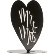 dekoracja topper mr mrs w sercu metal czarny dekora 14 5 cm