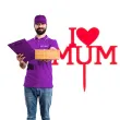 dekoracja topper na dzien matki i love mum czerwony dekora 12 cm