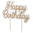 dekoracja tortu na 18 30 40 50 60 urodziny swieczka tortowa happy birthday zlota 10 cm