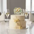 dekoracja tortu na 50 rocznice slubu topper papierowy zlote gody eukaliptus beauty 18x14 cm