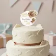 dekoracja tortu na chrzest swiety chlopca dziewczynki topper papierowy bezowy mis imie