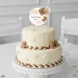 dekoracja tortu na chrzest swiety chlopca dziewczynki topper papierowy bezowy mis imie