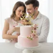 dekoracja tortu na chrzest swiety personalizowany topper na tort imie zloty lustrzany