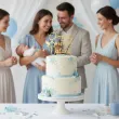 dekoracja tortu na chrzest swiety personalizowany topper na tort imie zloty lustrzany