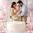 dekoracja tortu na chrzest swiety personalizowany topper na tort imie zloty lustrzany