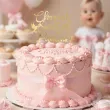 dekoracja tortu na chrzest swiety personalizowany topper na tort imie zloty lustrzany