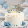 dekoracja tortu na chrzest swiety personalizowany topper na tort imie zloty lustrzany