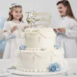 dekoracja tortu na komunie swieta personalizowany topper na tort imie zloty lustrzany