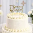 dekoracja tortu na komunie swieta personalizowany topper na tort imie zloty lustrzany