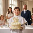 dekoracja tortu na komunie topper akrylowy pierwsza komunia swieta zloty lustrzany 19 5 cm