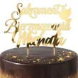 dekoracja tortu na sakrament bierzmowania personalizowany topper na tort imie zloty lustrzany