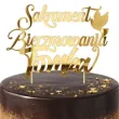 dekoracja tortu na sakrament bierzmowania personalizowany topper na tort imie zloty lustrzany