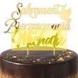 dekoracja tortu na sakrament bierzmowania personalizowany topper na tort imie zloty lustrzany