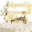 dekoracja tortu na sakrament bierzmowania personalizowany topper na tort imie zloty lustrzany