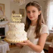 dekoracja tortu na sakrament bierzmowania personalizowany topper na tort imie zloty lustrzany