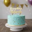dekoracja tortu na urodziny topper akrylowy wszystkiego najlepszego zloty lustrzany 15 cm