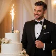 dekoracja tortu na wesele slub fontanna tortowa raca maz gold wedding 18 cm