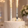 dekoracja tortu na wesele slub fontanna tortowa raca zona gold wedding 18 cm