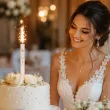 dekoracja tortu na wesele slub fontanna tortowa raca zona gold wedding 18 cm