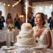 dekoracja tortu na wesele slub fontanna tortowa raca zona gold wedding 18 cm