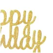 dekoracja tortu topper happy birthday zlota godan