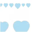 dekoracja widzaca baner girlanda serca potrojna wielkosc niebieski pastel 2 m