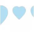 dekoracja widzaca baner girlanda serca potrojna wielkosc niebieski pastel 2 m