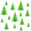 dekoracja wiszaca choinki 3d zielone partypal 15 szt
