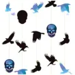 dekoracja wiszaca czaszki ptaki halloween opalizujaca amscan