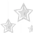 dekoracja wiszaca gwiazdki 3d srebrne partypal 15 szt