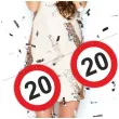 dekoracja wiszaca na 20 urodziny baner girlanda liczba 20 traffic birthday znak zakazu