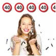 dekoracja wiszaca na 30 urodziny baner girlanda liczba 30 traffic birthday znak zakazu