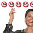 dekoracja wiszaca na 80 urodziny baner girlanda liczba 80 traffic birthday znak zakazu