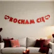 dekoracja wiszaca na walentynki girlanda papierowa kocham cie serca czerwone baner 2 2 m