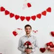 dekoracja wiszaca na walentynki girlanda papierowa serca czerwone baner zareczyny wesele 2 2 m
