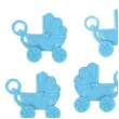 dekoracja wozki dzieciece baby shower boy amscan 12 szt